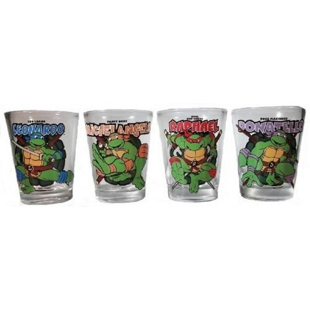 Multicolor Silver Buffalo 4-Pack Teenage Mutant Ninja Turtles NT031SG7 Friends and Villains 1.5 Ounce Mini Glass Set 1.5 oz 